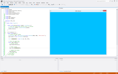 Visual Studio 2012 running test C# code with SFML.net 2.0